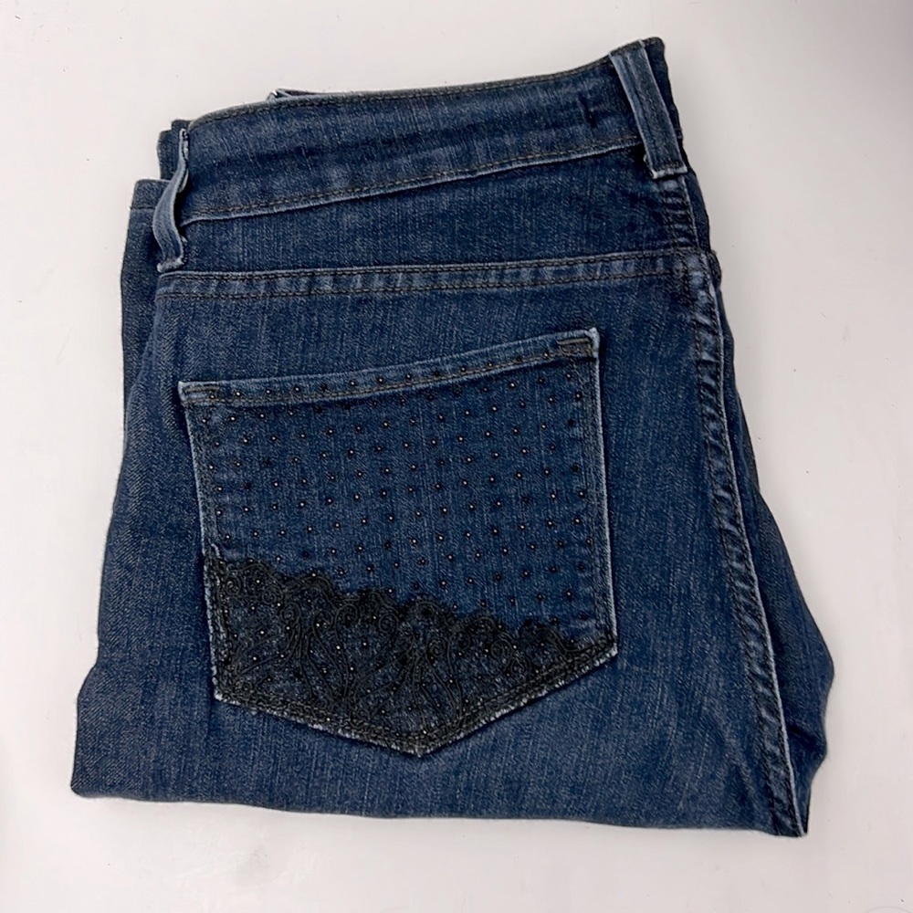 NYDJ Straight Leg Jeans Embellished Pockets